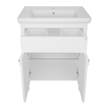 Адель - 70 Тумба прямая белая эмаль / раковина