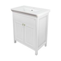 Адель - 80 Тумба прямая белая эмаль / раковина