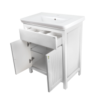 Адель - 80 Тумба прямая белая эмаль / раковина