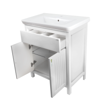 Адель - 80 Тумба прямая белая эмаль / раковина