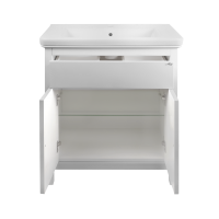 Адель - 80 Тумба прямая белая эмаль / раковина