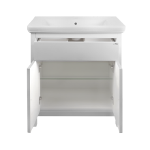 Адель - 80 Тумба прямая белая эмаль / раковина