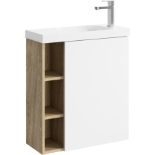 Тумба с раковиной дуб давос/белый матовый 60 см R Aqwella 5 Stars Alba