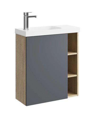 Тумба с раковиной дуб давос/серый матовый 60 см L Aqwella 5 Stars Alba
