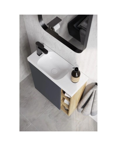 Тумба с раковиной дуб давос/серый матовый 60 см L Aqwella 5 Stars Alba