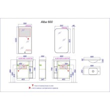 Тумба с раковиной светлый камень/серый матовый 60 см R Aqwella 5 Stars Alba