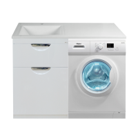 Куба - 60 Тумба 1 ящ. под стиральную машину белая эмаль / Б/К  / раковина левая