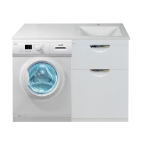 Куба - 60 Тумба 1 ящ. под стиральную машину белая эмаль / Б/К  / раковина правая