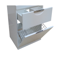 Куба - 60 Тумба 1 ящ. под стиральную машину белая эмаль / Б/К  / раковина правая