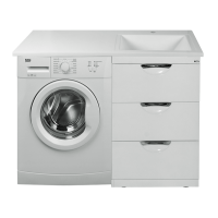 Куба - 60 Тумба 3 ящ. под стиральную машину белая эмаль / раковина правая