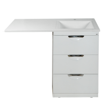 Куба - 60 Тумба 3 ящ. под стиральную машину белая эмаль / раковина правая
