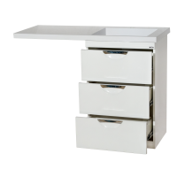 Куба - 60 Тумба 3 ящ. под стиральную машину белая эмаль / раковина правая