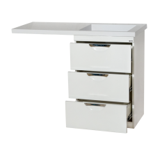 Куба - 60 Тумба 3 ящ. под стиральную машину белая эмаль / раковина правая