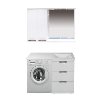 Куба - 60 Тумба 3 ящ. под стиральную машину белая эмаль / раковина правая