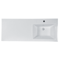 Куба - 60 Тумба 3 ящ. под стиральную машину белая эмаль / раковина правая