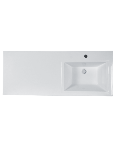 Куба - 60 Тумба 3 ящ. под стиральную машину белая эмаль / раковина правая