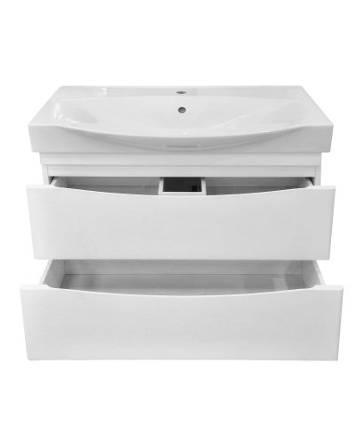 Элвис - 85 Тумба напольная с 2 ящ. белая эмаль / раковина