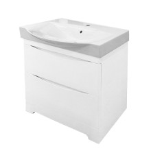 Элвис - 85 Тумба напольная с 2 ящ. белая эмаль / раковина