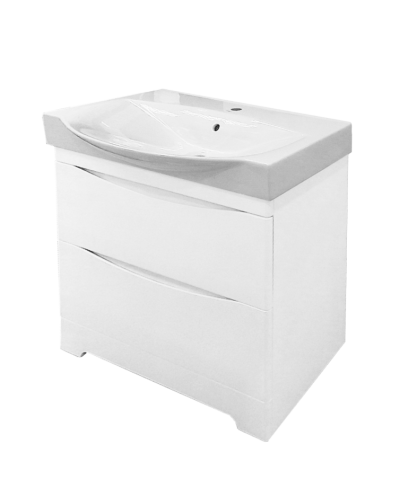 Элвис - 85 Тумба напольная с 2 ящ. белая эмаль / раковина