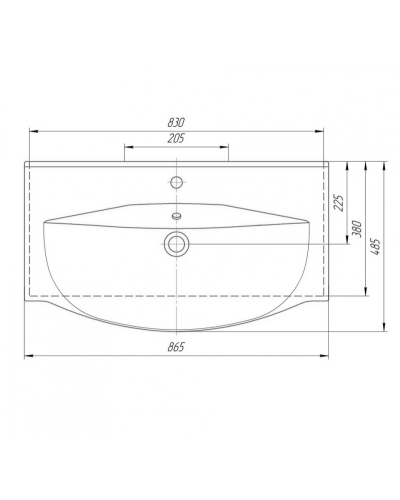 Элвис - 85 Тумба напольная с 2 ящ. белая эмаль / раковина