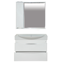 Элвис - 85 Тумба подвесная 2 ящ. белая эмаль / раковина