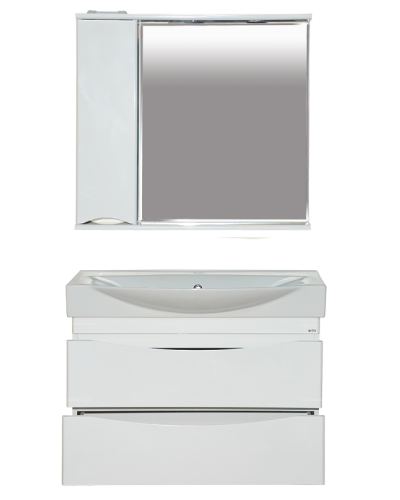 Элвис - 85 Тумба подвесная 2 ящ. белая эмаль / раковина