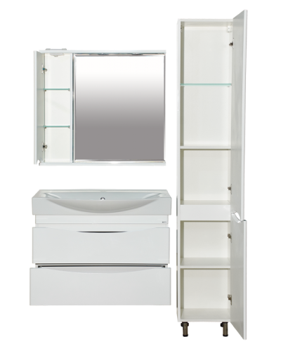 Элвис - 85 Тумба подвесная 2 ящ. белая эмаль / раковина