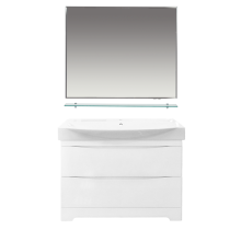 Элвис -105 Тумба напольная с 2 ящ. белая эмаль / раковина