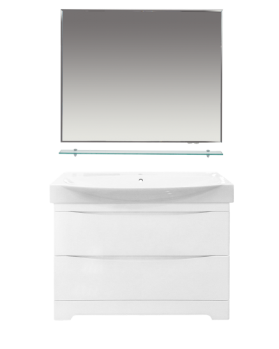 Элвис -105 Тумба напольная с 2 ящ. белая эмаль / раковина