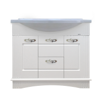 Эльбрус - 90 Тумба белая эмаль / раковина