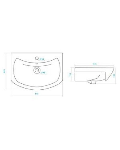 Лаванда - 60 Тумба прямая белая / раковина