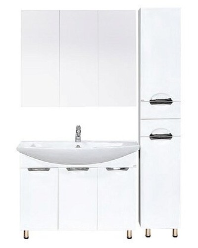 Лаванда -105 Тумба прямая белая / раковина