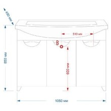 Лаванда -105 Тумба прямая белая / раковина