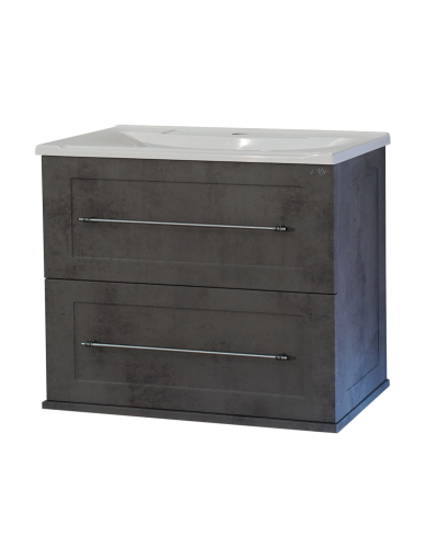 Марта - 60 Тумба подвесная 2 ящ. темный бетон / раковина