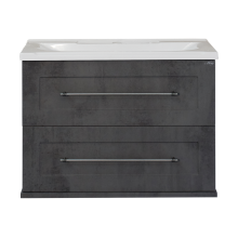 Марта - 70 Тумба подвесная 2 ящ. темный бетон / раковина