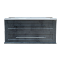 Марта -100 Тумба подвесная 2 ящ. темный бетон / раковина