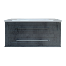 Марта -100 Тумба подвесная 2 ящ. темный бетон / раковина