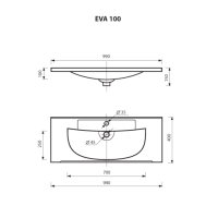 Марта -100 Тумба подвесная цинк / раковина