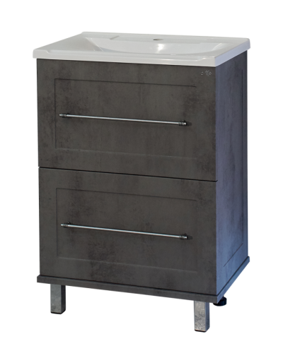 Марта - 60 Тумба напольная темный бетон / раковина