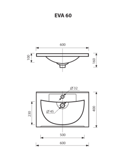 Марта - 60 Тумба напольная темный бетон / раковина