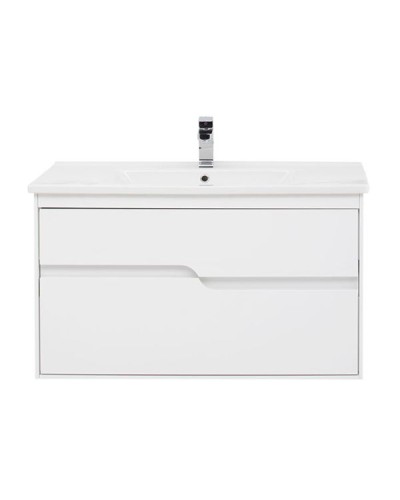 Тумба под раковину Aquanet Модена 100 198489 подвесная Белый глянец