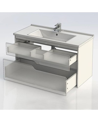 Тумба под раковину Aquanet Модена 100 198489 подвесная Белый глянец