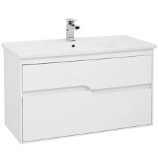 Тумба под раковину Aquanet Модена 100 198489 подвесная Белый глянец