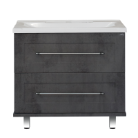 Марта -100 Тумба напольная темный бетон / раковина