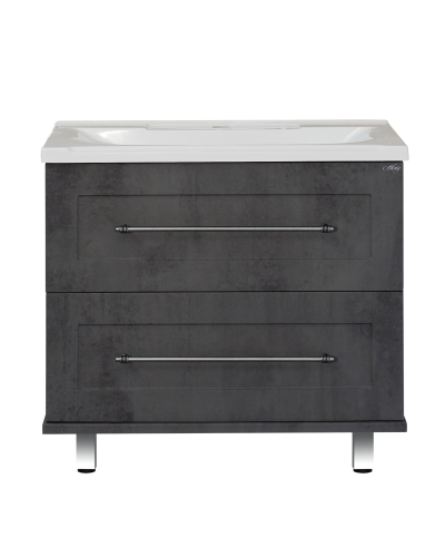 Марта -100 Тумба напольная темный бетон / раковина