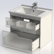 Тумба под раковину Aquanet Модена 65 198485 подвесная Белый глянец