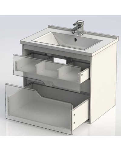 Тумба под раковину Aquanet Модена 65 198485 подвесная Белый глянец