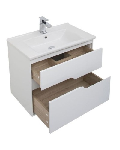 Тумба под раковину Aquanet Модена 75 198486 подвесная Белый глянец