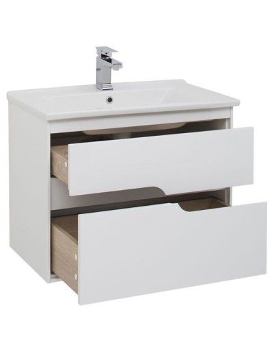 Тумба под раковину Aquanet Модена 75 198486 подвесная Белый глянец