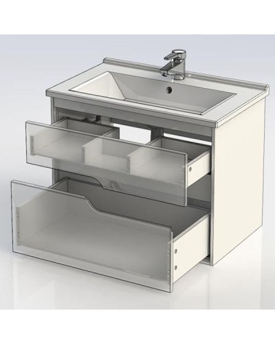 Тумба под раковину Aquanet Модена 75 198486 подвесная Белый глянец
